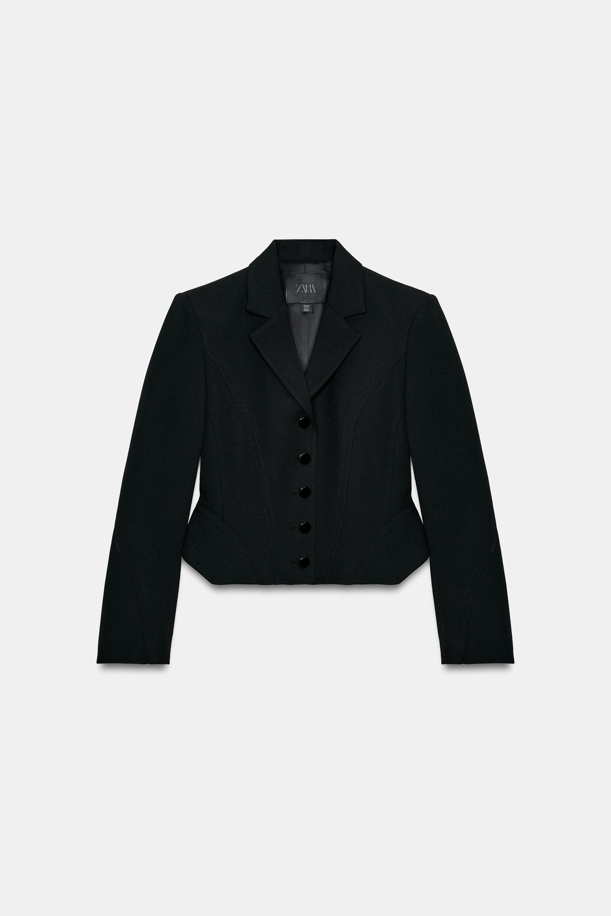 CROPPED TOPSTITCHED BLAZER ZW COLLECTION | Zara US