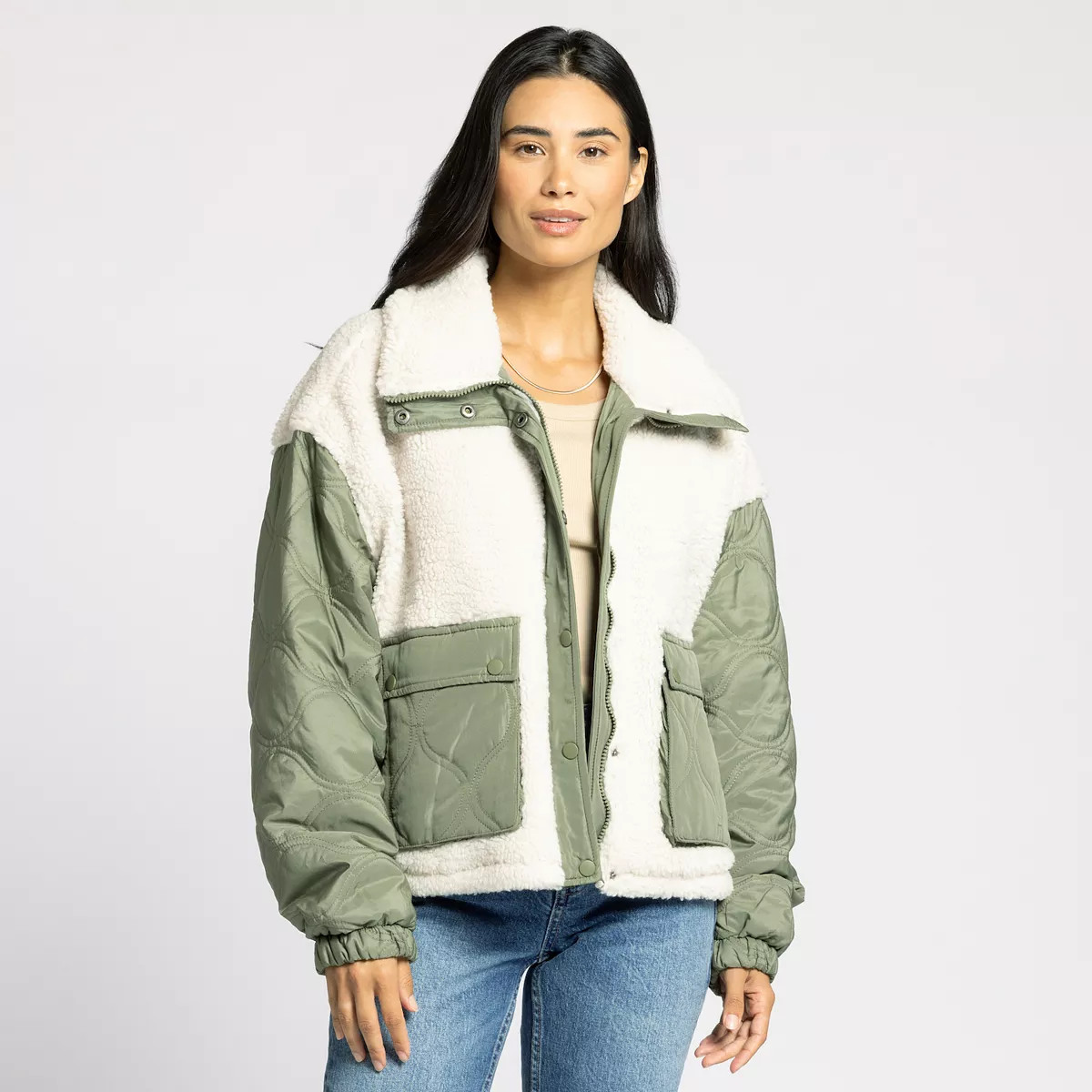 Women's Thread & Supply Sherpa Onion Quilt Jacket | Kohl's