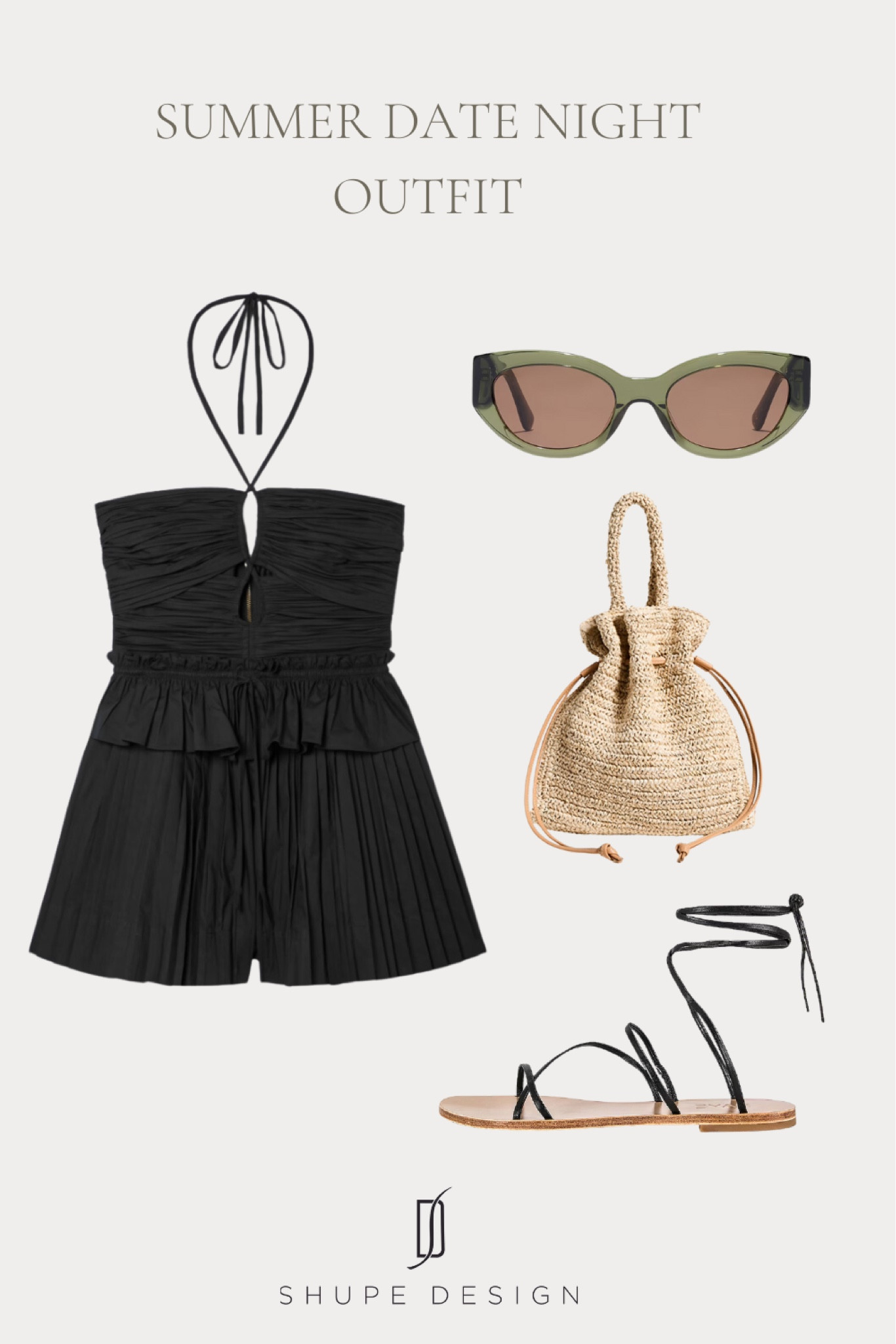Chic and easy summer date night or vacation outfit | vacation OOTD | vacation | outfit inspo | Ulla Johnson | Madewell | gladiator sandals | raffia clutch | olive green sunglasses | black romper | resort wear

#LTKSeasonal #LTKFind #LTKstyletip