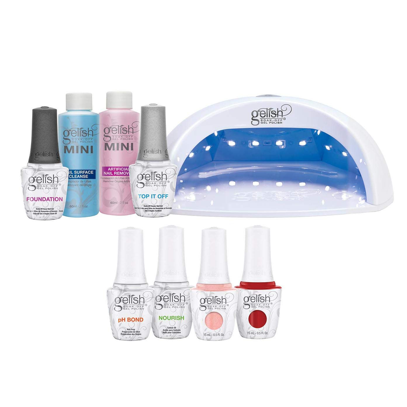 Gelish Pro Kit Bundle with Salon 18G LED Professional Gel Polish Curing Light Lamp, Basix Kit, So... | Amazon (US)