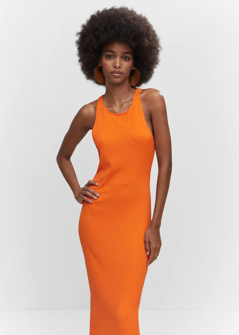 Textured dress with opening | MANGO (US)