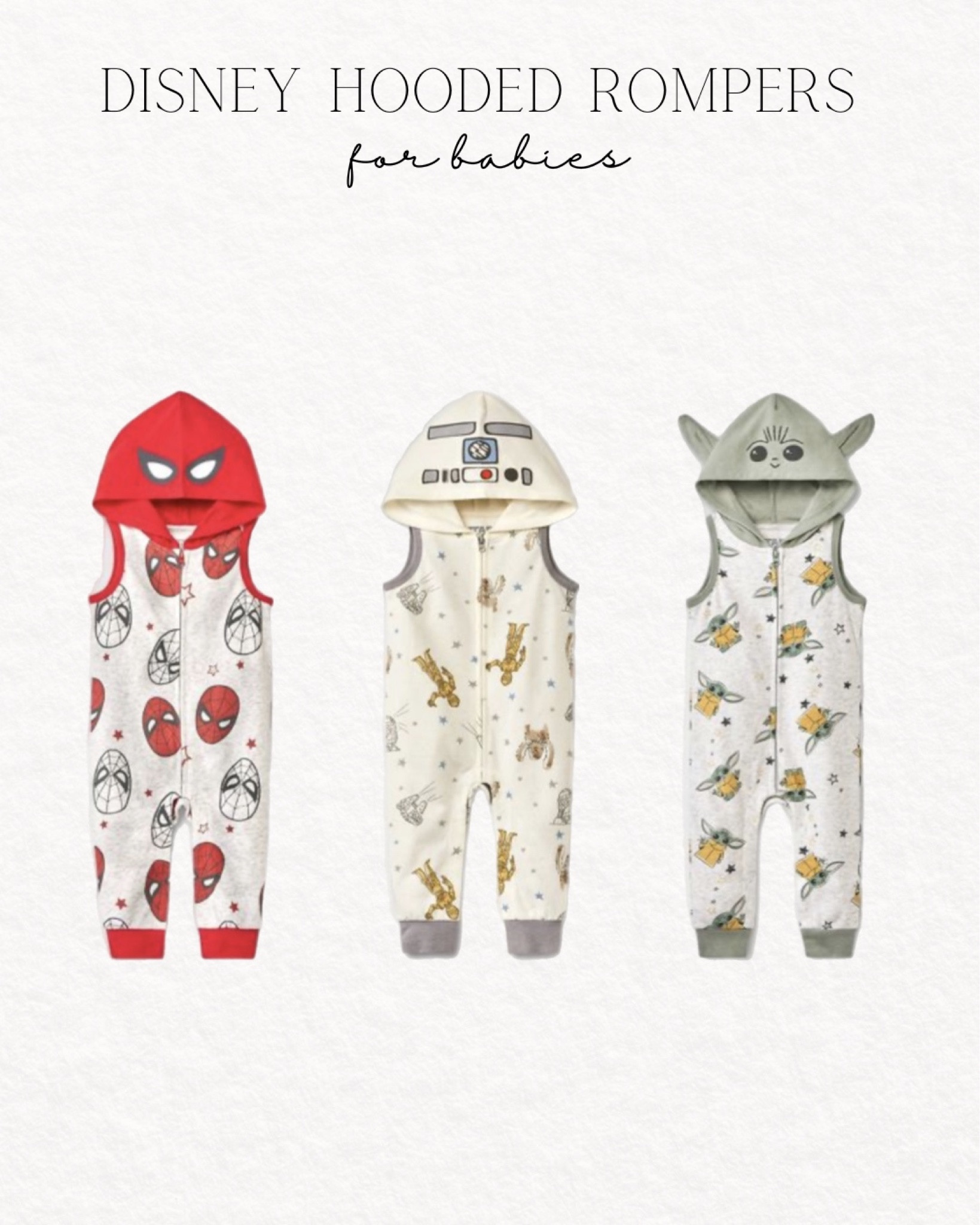 Disney hooded romper for baby 

Target finds, Disney finds, Disney style, baby outfit, Disney outfit, Star Wars, Star Wars baby, Grogu, The Mandalorian, Spiderman, Disney style

#LTKkids #LTKFind #LTKbaby