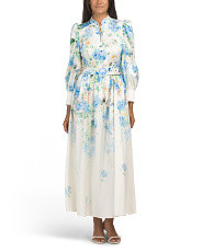 Long Sleeve Floral Maxi Dress With Belt | Casual Dresses  | Marshalls | Marshalls