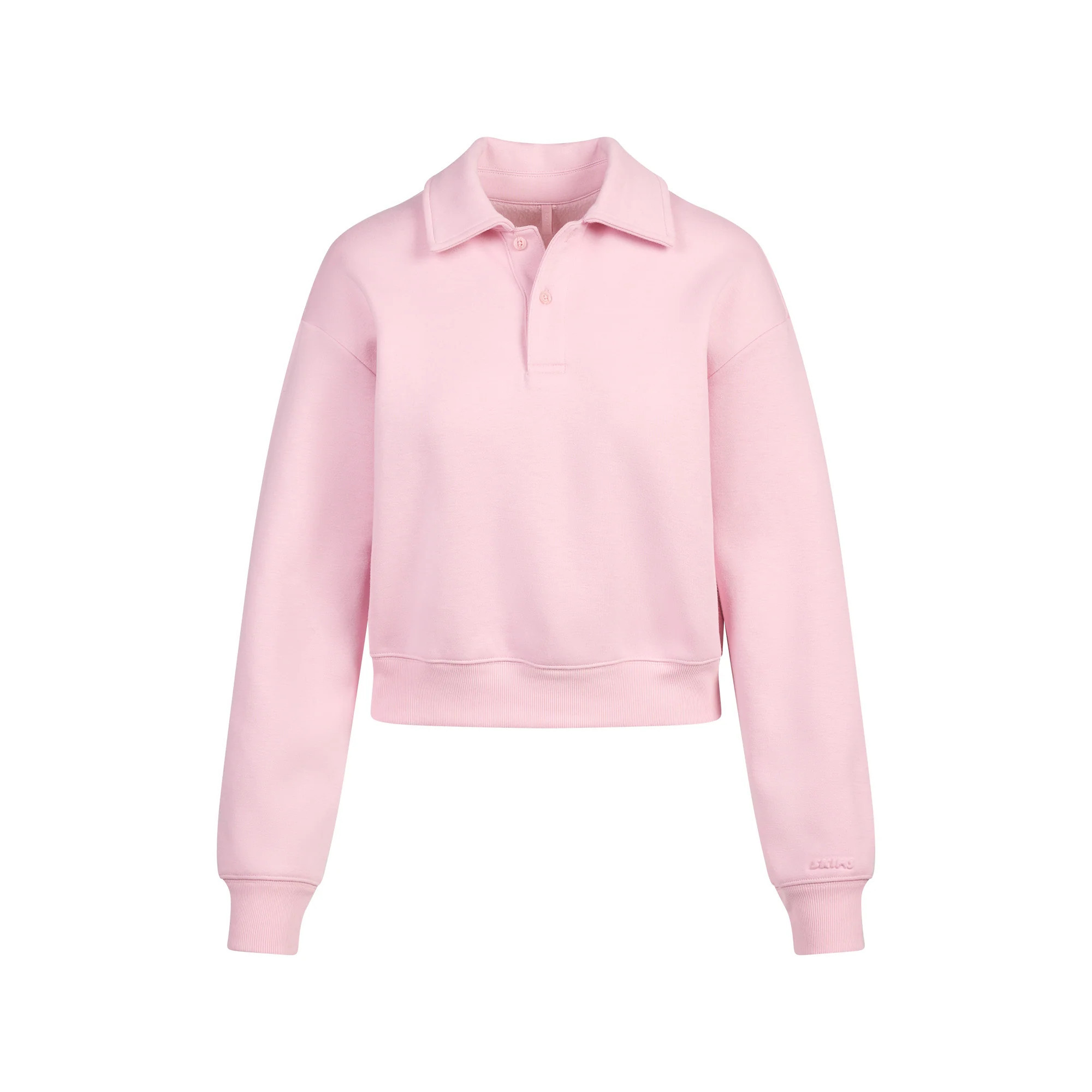 SKIMS Polo Sweatshirt | Pink | XL | Cotton Fleece | SKIMS (US)