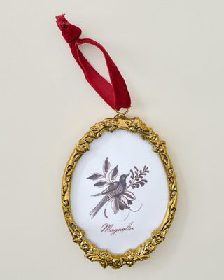 Solid Brass Floral Photo Frame Ornament | Magnolia