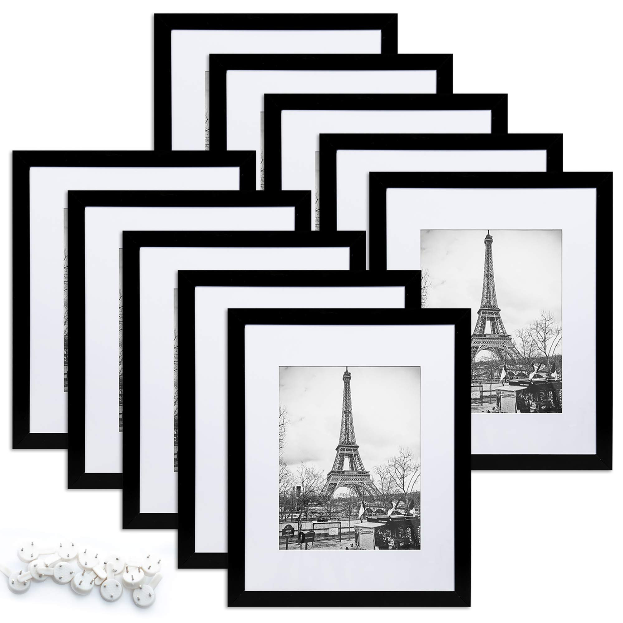 upsimples 8x10 Picture Frame Set of 10,Display Pictures 5x7 with Mat or 8x10 Without Mat,Multi Photo | Amazon (US)