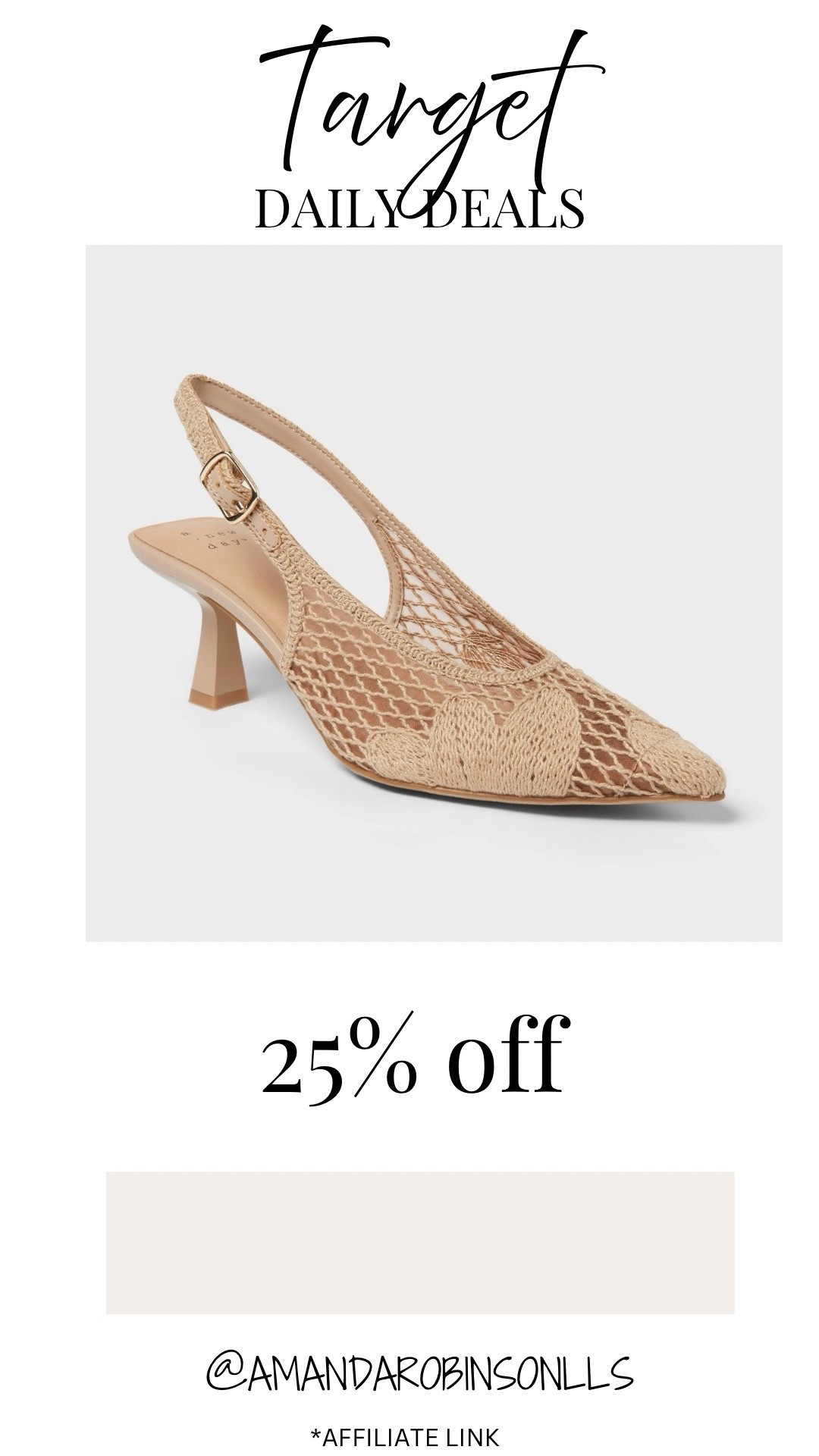 Target Daily Deals
25% off shoes 

#LTKSaleAlert