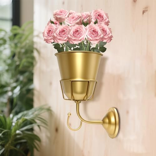 Handcrafted Opal Wall Vessel,Vintage Wall Vase for Brass Flowers,Multi-Function Hanging Organizer... | Amazon (US)