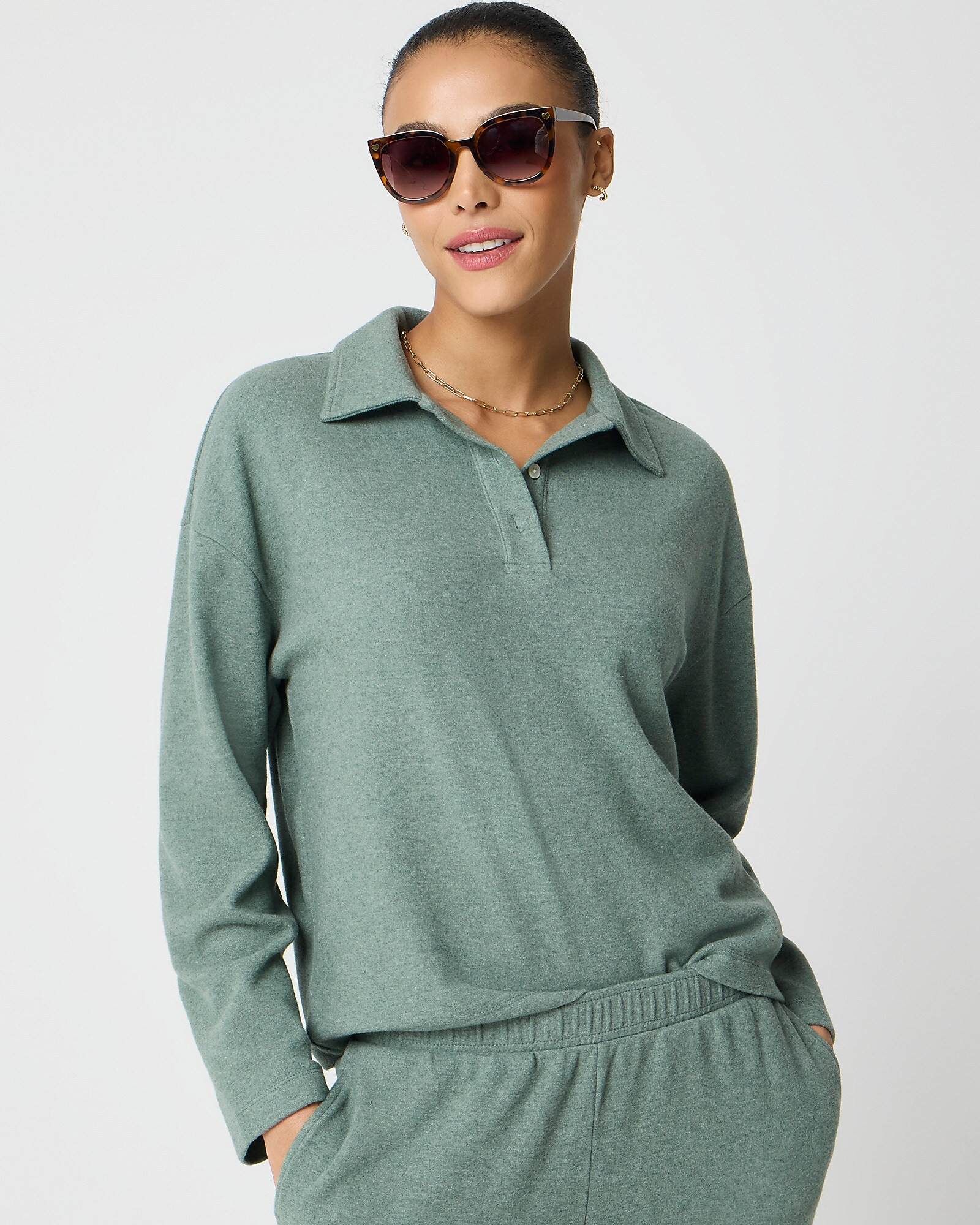 Polo sweatshirt in cloudspun yarn | J.Crew Factory