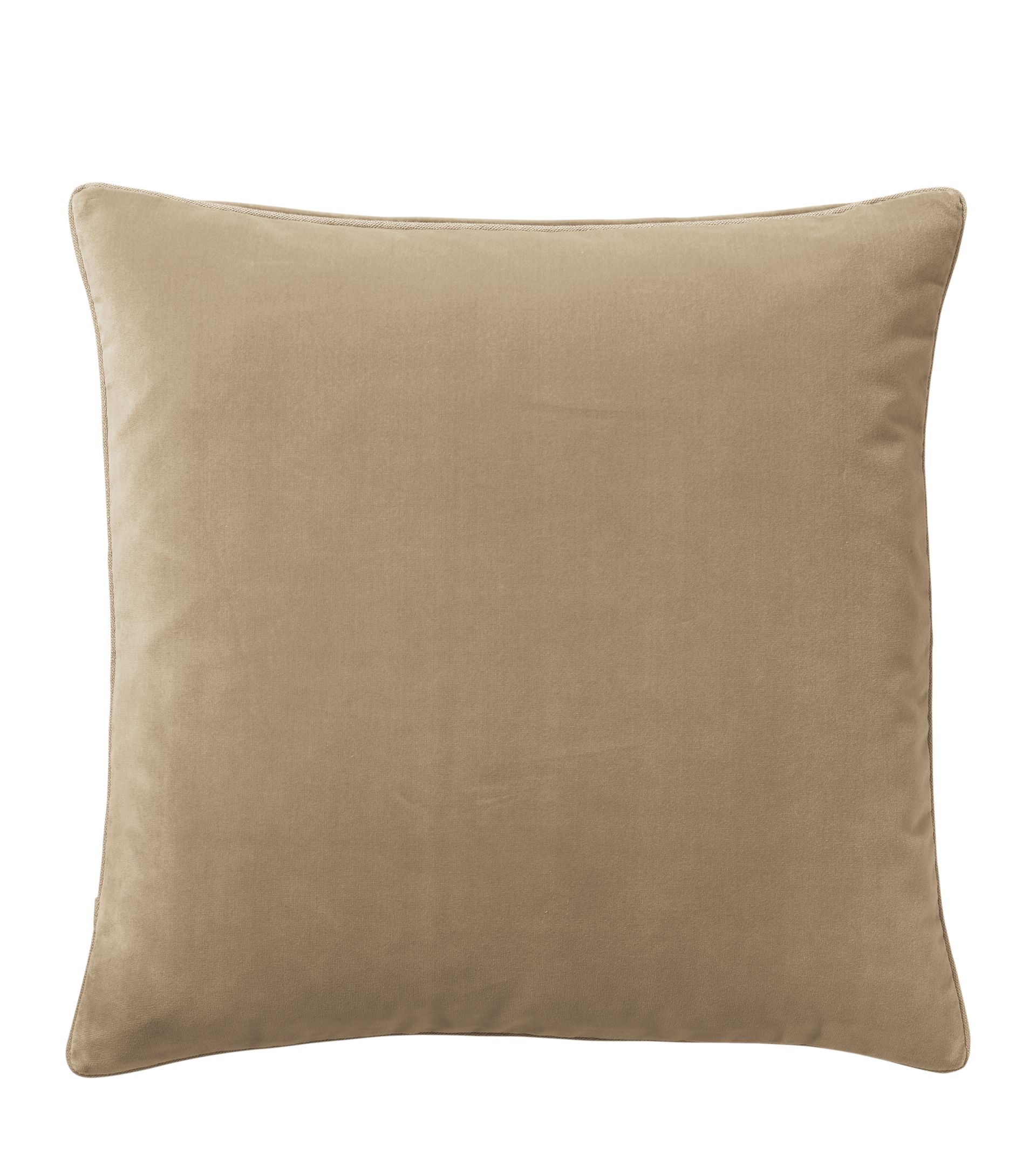 Large Plain Velvet Pillow Cover - Porridge | OKA US