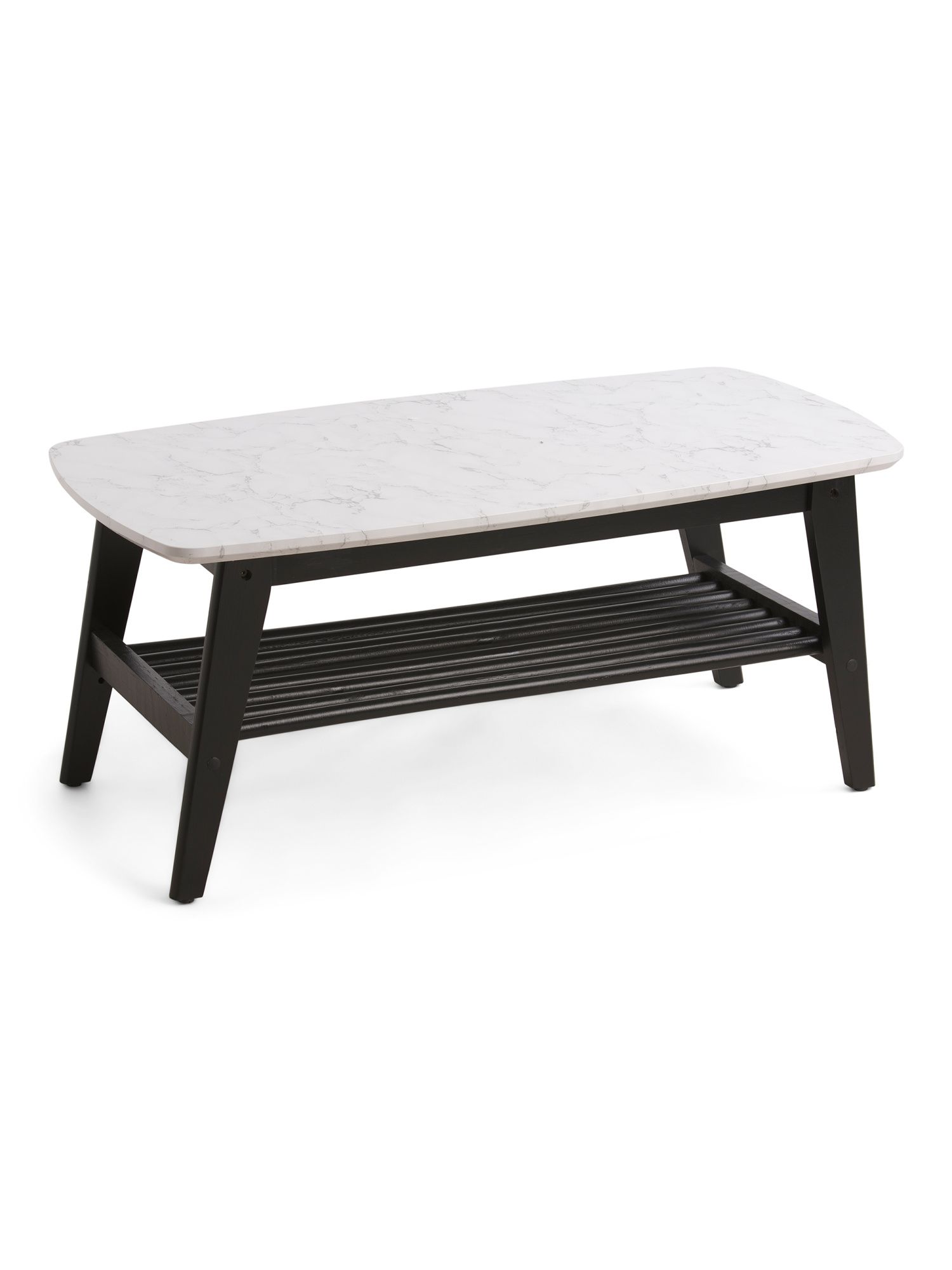 Birchwood Coffee Table With Marbled Look Top | TJ Maxx
