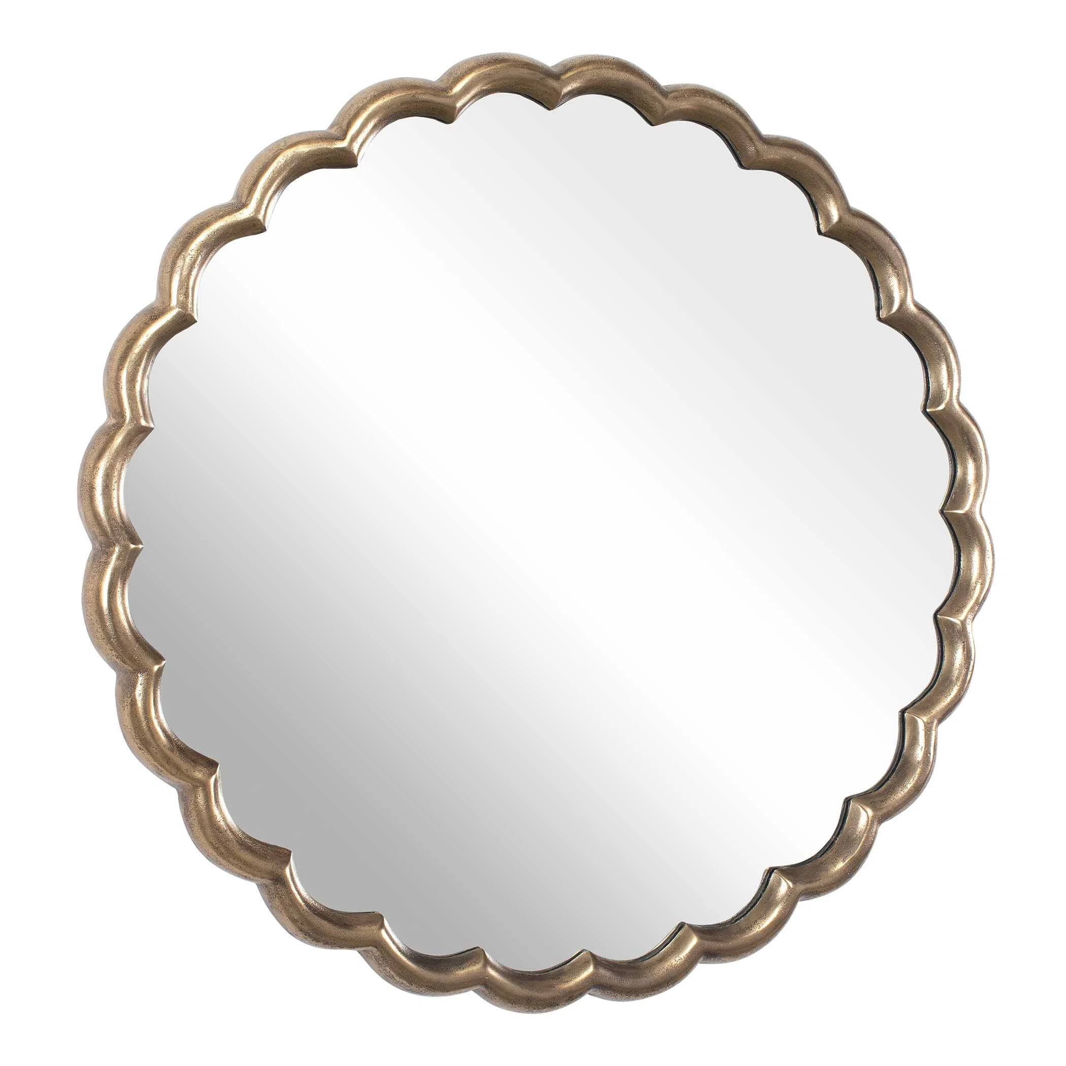 Uttermost Cerrito Antique Brass Round Mirror | Wayfair North America