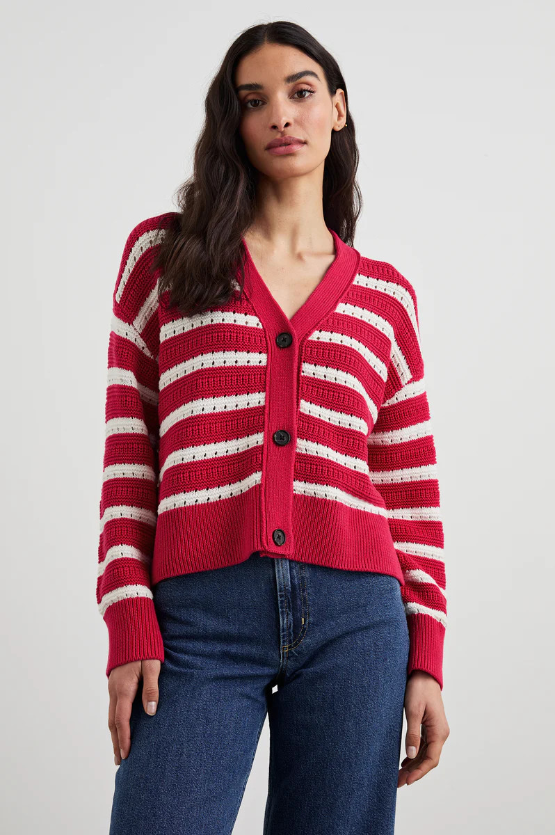 GENEVA CARDIGAN - PINK STRIPE | Rails