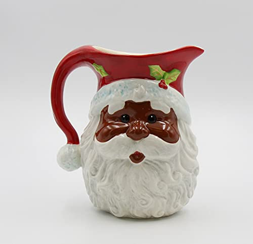 Fine Ceramic Christmas African American Black Santa Pitcher, 8-1/4" H | Amazon (US)