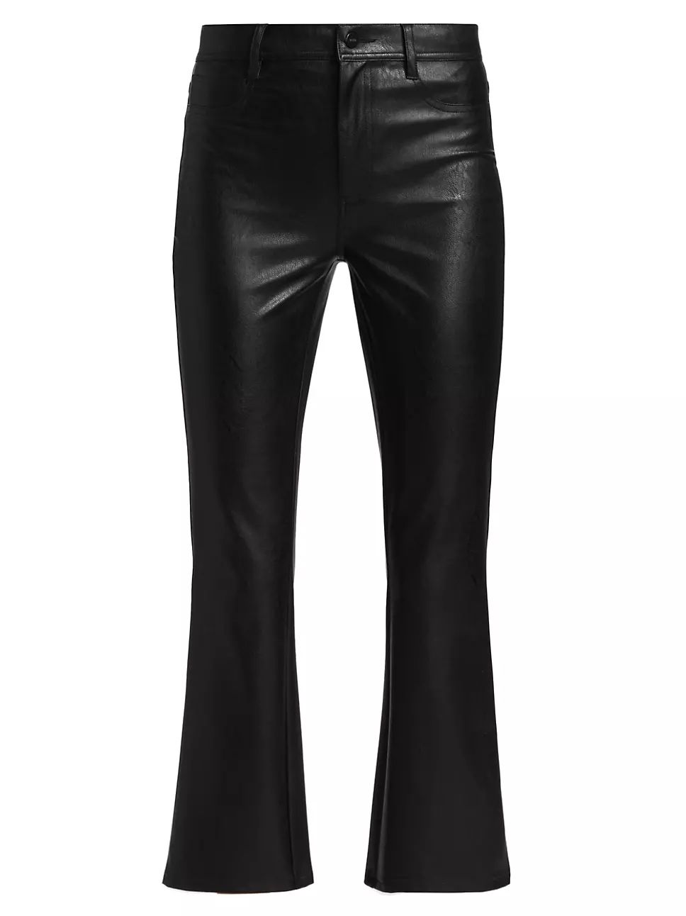 Claudine High-Rise Cropped Ankle Flare Faux Leather Jeans | Saks Fifth Avenue