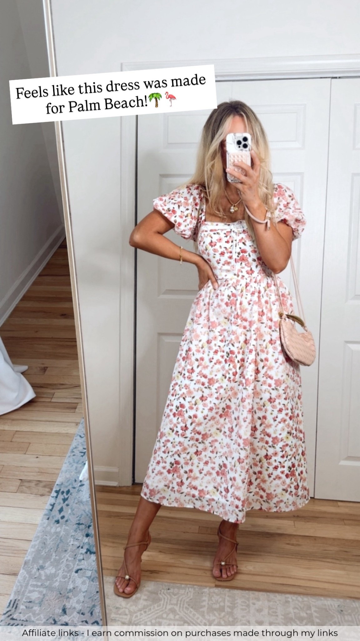 Affiliate links - I earn commission on purchases made through my links | Palm Beach outfit, pink floral dress, vacation outfit lunch, resort wear, Abercrombie dress