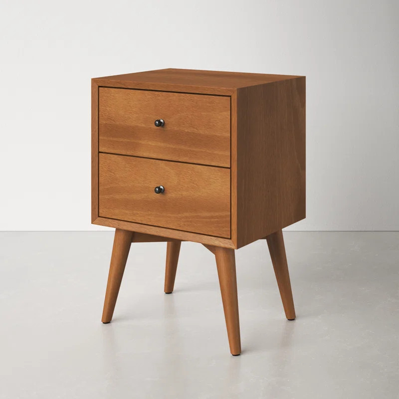 Williams 26'' Tall 2 - Drawer Solid Wood Nightstand | Wayfair North America