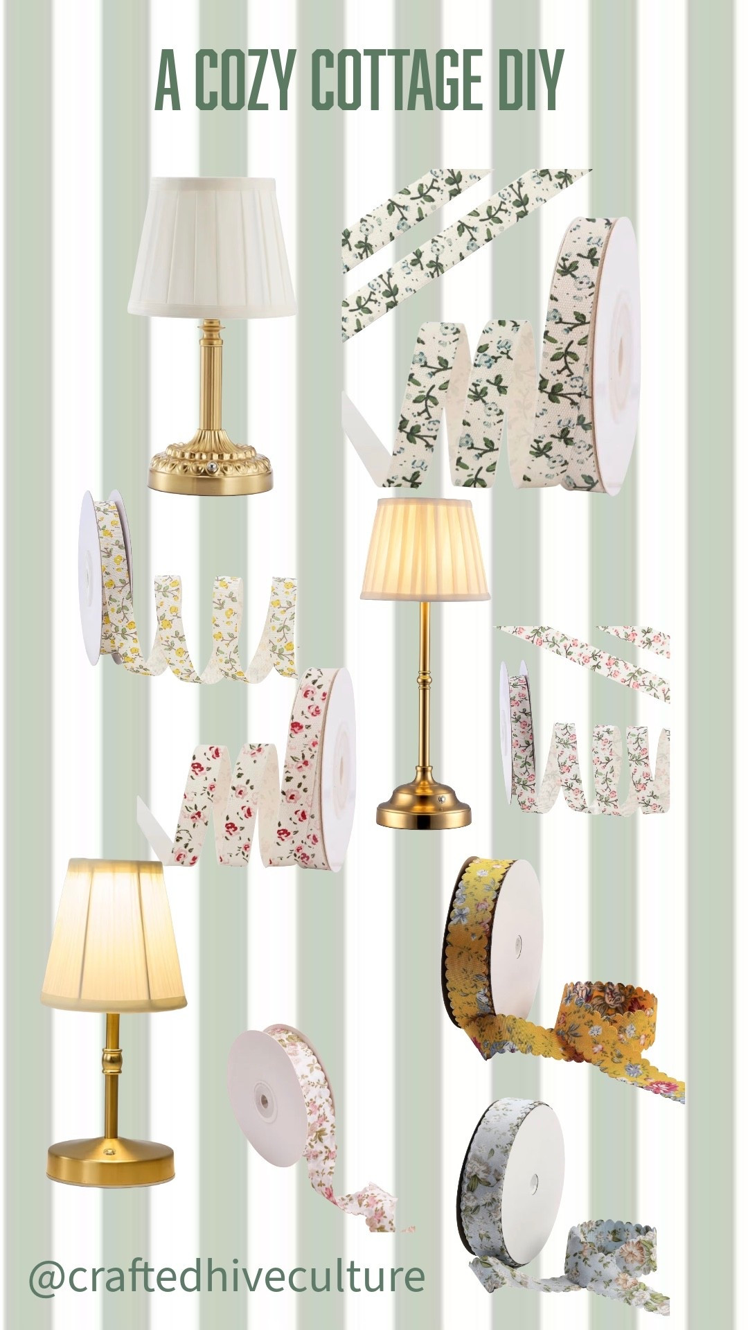✨ Cozy Cottage DIY Idea ✨

One of our favorite little decorating tricks is updating a simple lampshade with ribbon. It’s such an easy way to add that cozy cottage charm we love so much.

We rounded up some of our favorite floral and cottage-style ribbons that are perfect for projects like this — lampshades, bows, crafts, gift wrapping, and more.

These soft florals and vintage-inspired patterns instantly make a space feel a little more romantic, cozy, and collected.

You can watch the DIY lampshade makeover in our latest Reel and shop all of our favorite ribbons right here 🤍

– Candese & Kelly
Crafted Hive Culture

#LTKHome #LTKSeasonal #LTKSpringSale