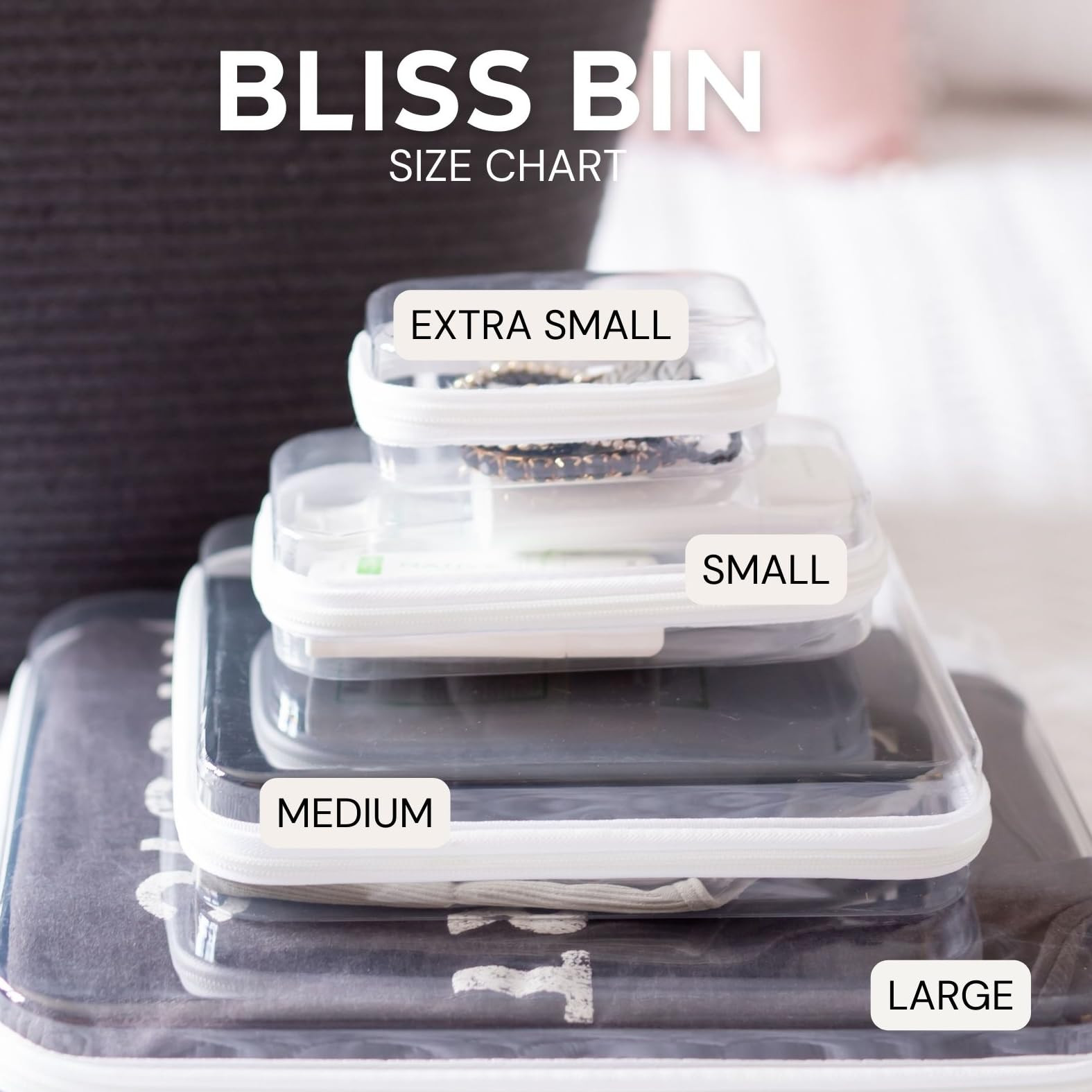 Maple & Lark Bliss Bins - Hard Sided Clear Zipper Case for Storage - Professional-Grade Plastic C... | Amazon (US)