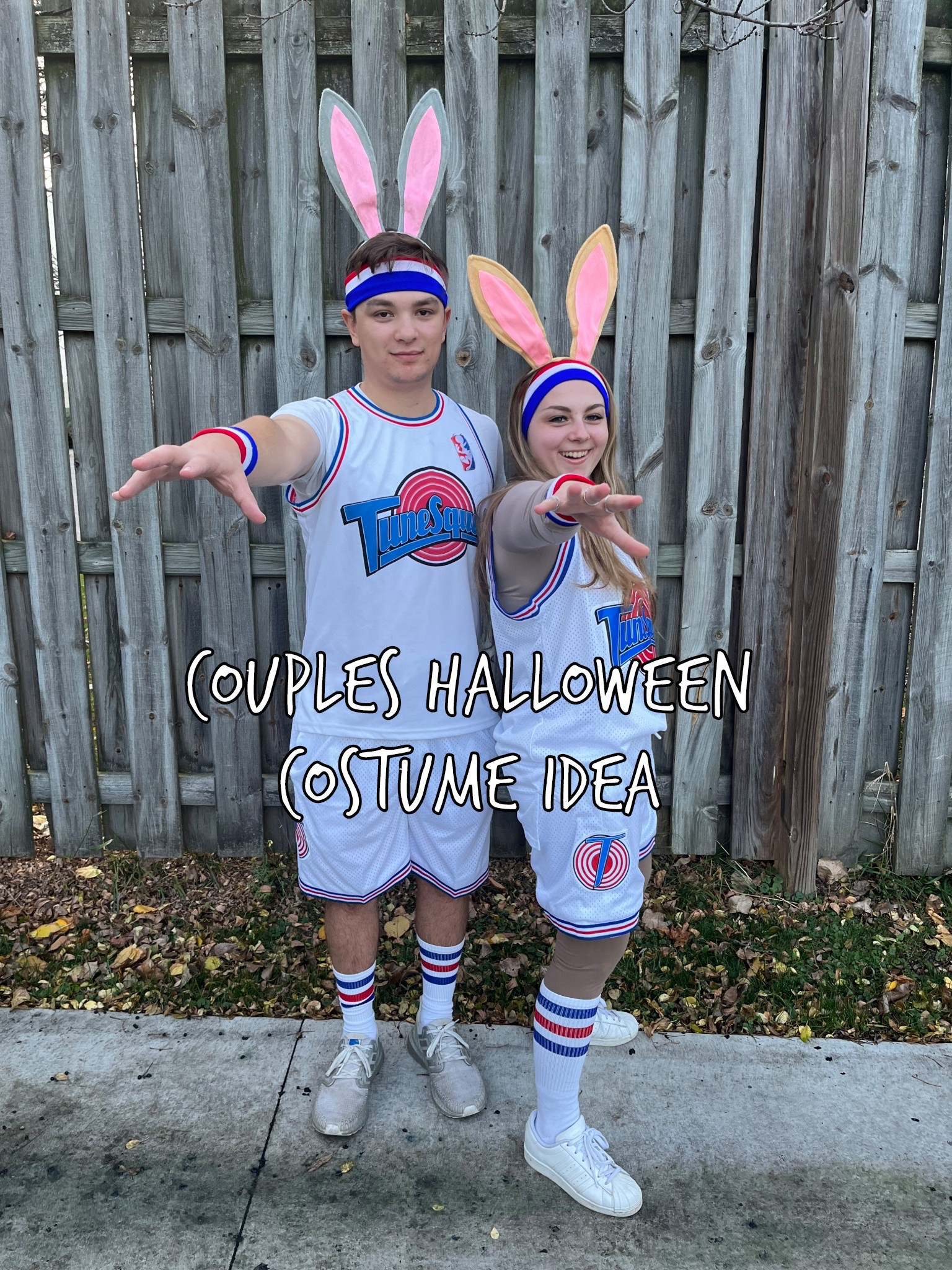 Couples Halloween costume inspo 🏀🐰💙🧡 

This Lola Bunny and Bugs Bunny costume from Space Jam is such a fun, sporty, and nostalgic 90s couples Halloween costume idea! Perfect for a couples costume, best friend costume, or even a basketball-themed Halloween look. ⛹️‍♀️⛹️‍♂️ 

I love how easy it is to recreate this DIY Lola Bunny costume with a white Space Jam jersey, matching shorts, sneakers, and bunny ears, while Bugs can rock the classic Tune Squad jersey, basketball shorts, and bunny ears or a headband. 🐇 

This makes for an instantly recognizable cartoon couples costume that’s sporty, playful, and super comfy! Plus it’s a great last-minute Halloween costume idea. Whether you’re heading to a Halloween party, going to a sports-themed event, or just want a funny and cute couples costume, this Lola and Bugs Bunny Space Jam look is the perfect pick. 🎃✨

Shop the full look here on LTK to recreate this Space Jam couples costume just in time for spooky season! 👻🏀