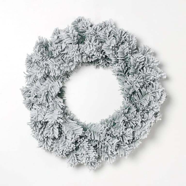 Farship Winter Frost Flocked Un-Lit Wreath for Front Door Decoration Home Ornaments for Winter Ch... | Walmart (US)