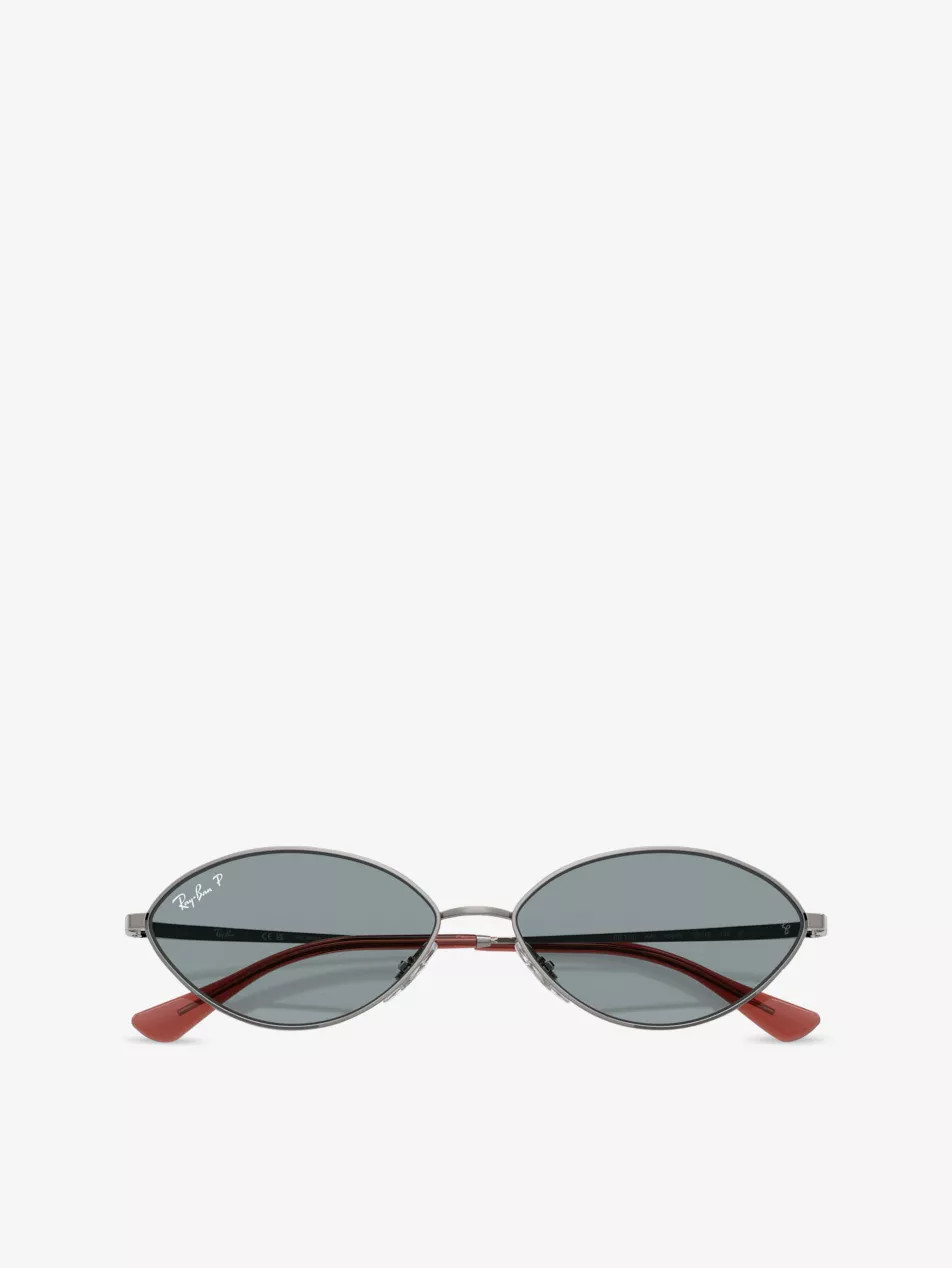 RB3757 Kai Oval-Frame Metal Sunglasses | Selfridges