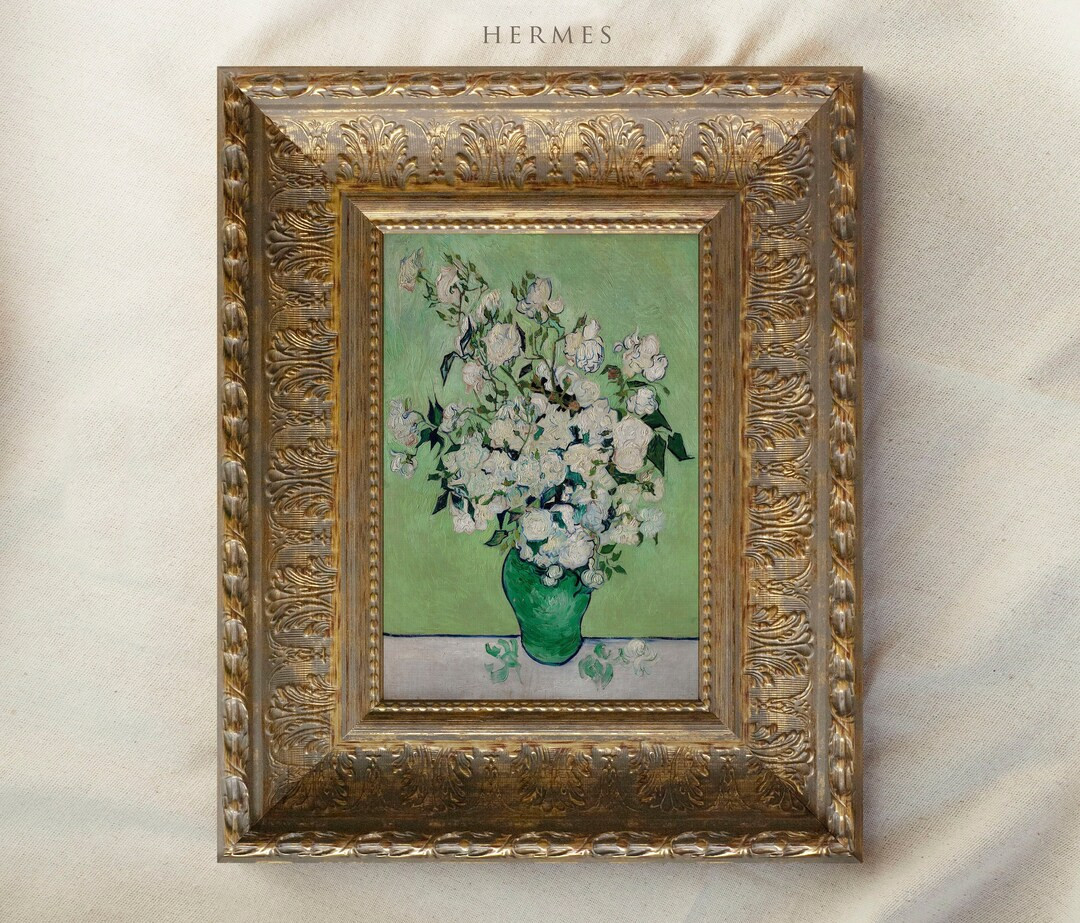 Vintage Art Prints Framed, Vincent Van Gogh Roses, Flowers Oil Painting, Antique Replica Print, O... | Etsy (AU)