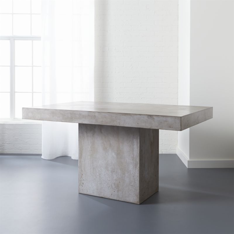 Fuze Grey Concrete Dining Table + Reviews | CB2 | CB2