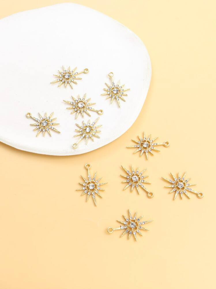 10pcs New Fashion Zinc Alloy Sun Shaped Pendant For Diy Earrings, Bracelets, Necklaces | SHEIN