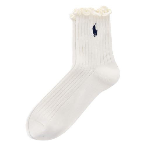 Polo Ralph Lauren Women's Lettuce Edge Ankle Sock, Ivory, Women's 4-10 | Amazon (US)