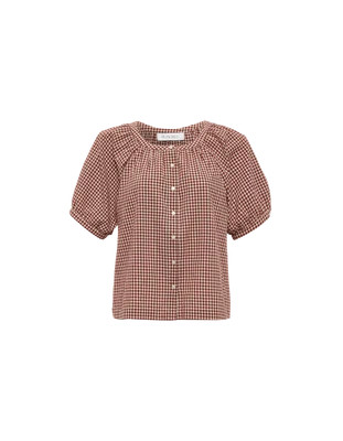 Eden Prairie Blouse | Barn Red Gingham | Rumored
