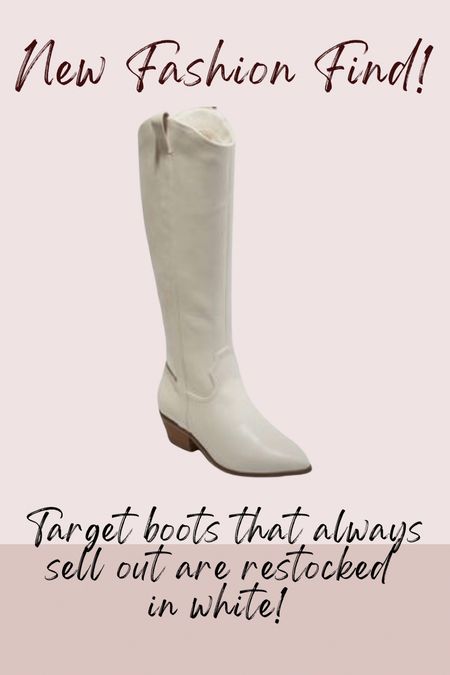 Target boots, western boots, white cowgirl boots, fall boots, fall fashion 

#LTKunder50 #LTKshoecrush #LTKSeasonal