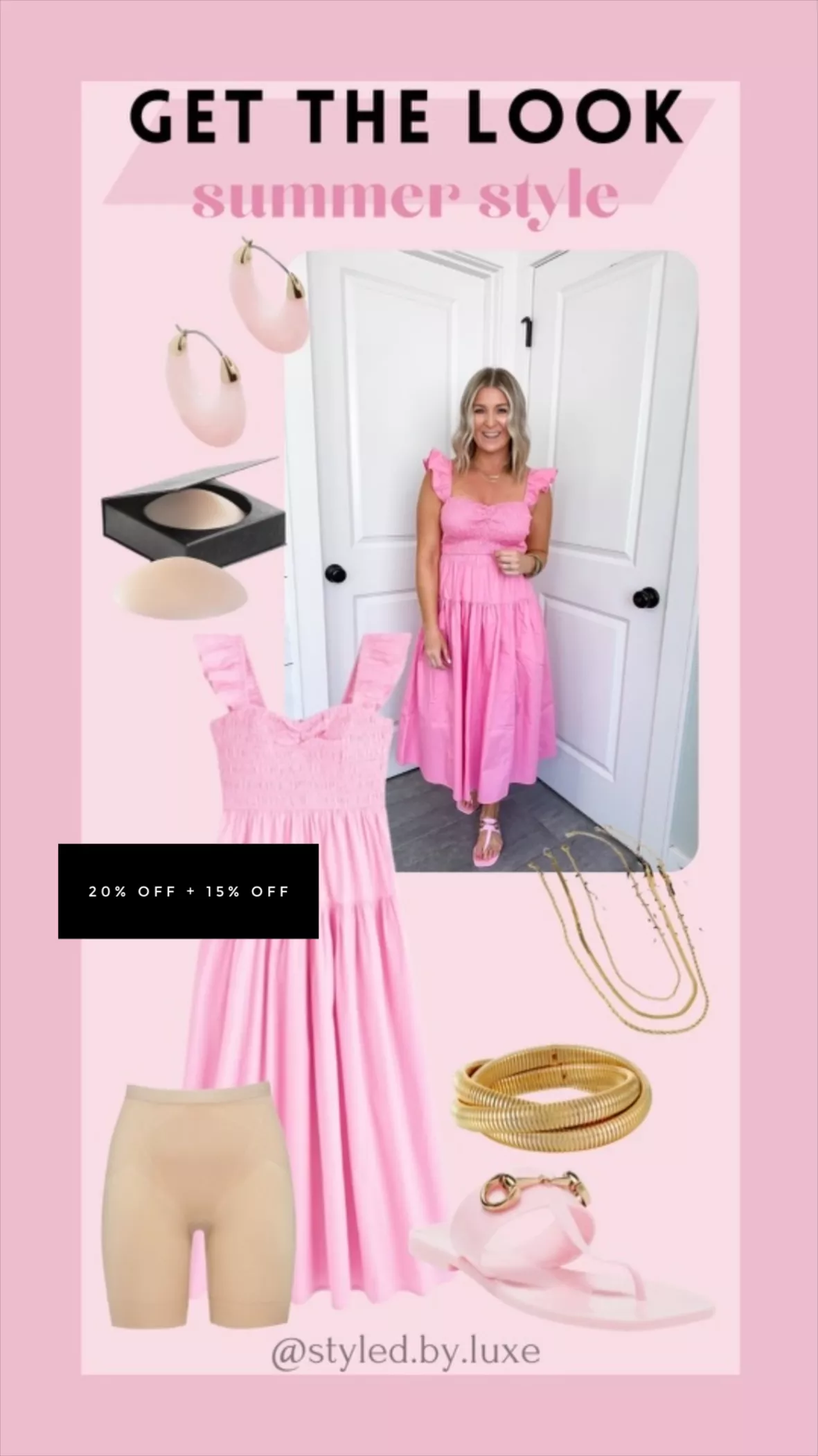 Ruffle Strap Smocked Midi Dress curated on LTK