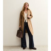 Women's Camel Single Button Lined Coat New Look | New Look (UK)