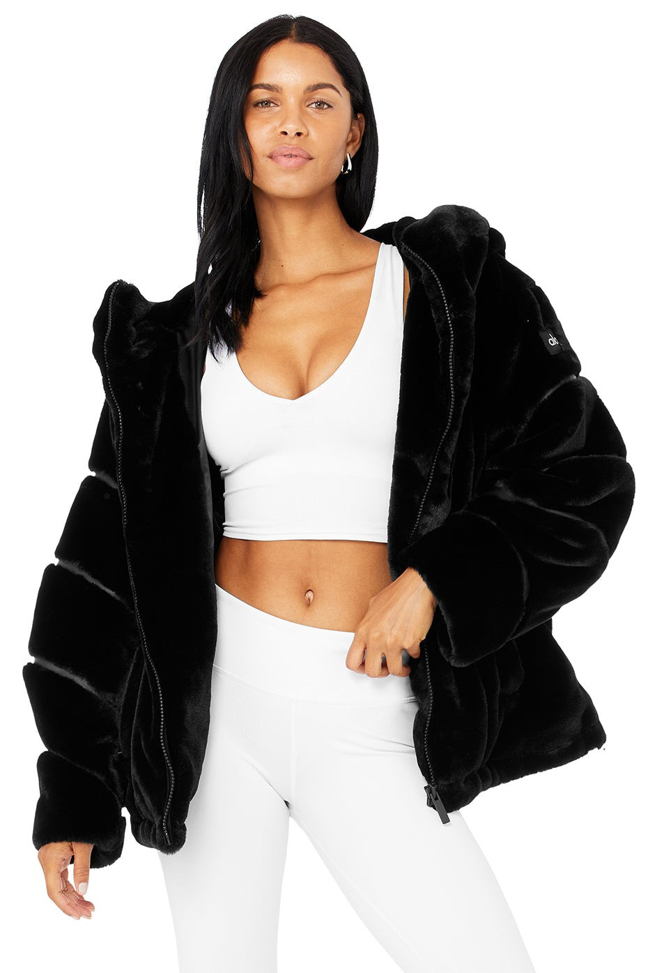 Knock Out Faux Fur Jacket in Black, Size: Medium | Alo YogaÅ½ | Alo Yoga
