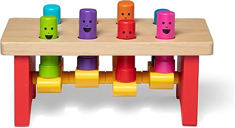 Melissa & Doug Deluxe Pounding Bench Wooden Toy With Mallet - STEAM Toddler Toy | Amazon (US)