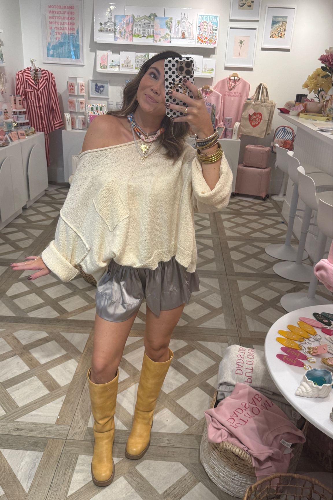 shorts are natural life! jewelry is alfred & lu!