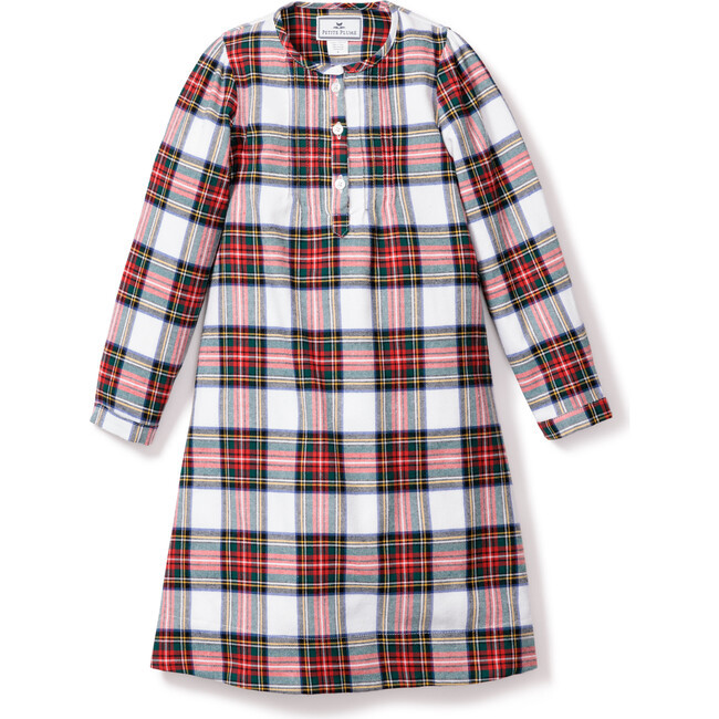 Petite Plume | Beatrice Nightgown, Balmoral Tartan (White, Size 4Y) | Maisonette | Maisonette
