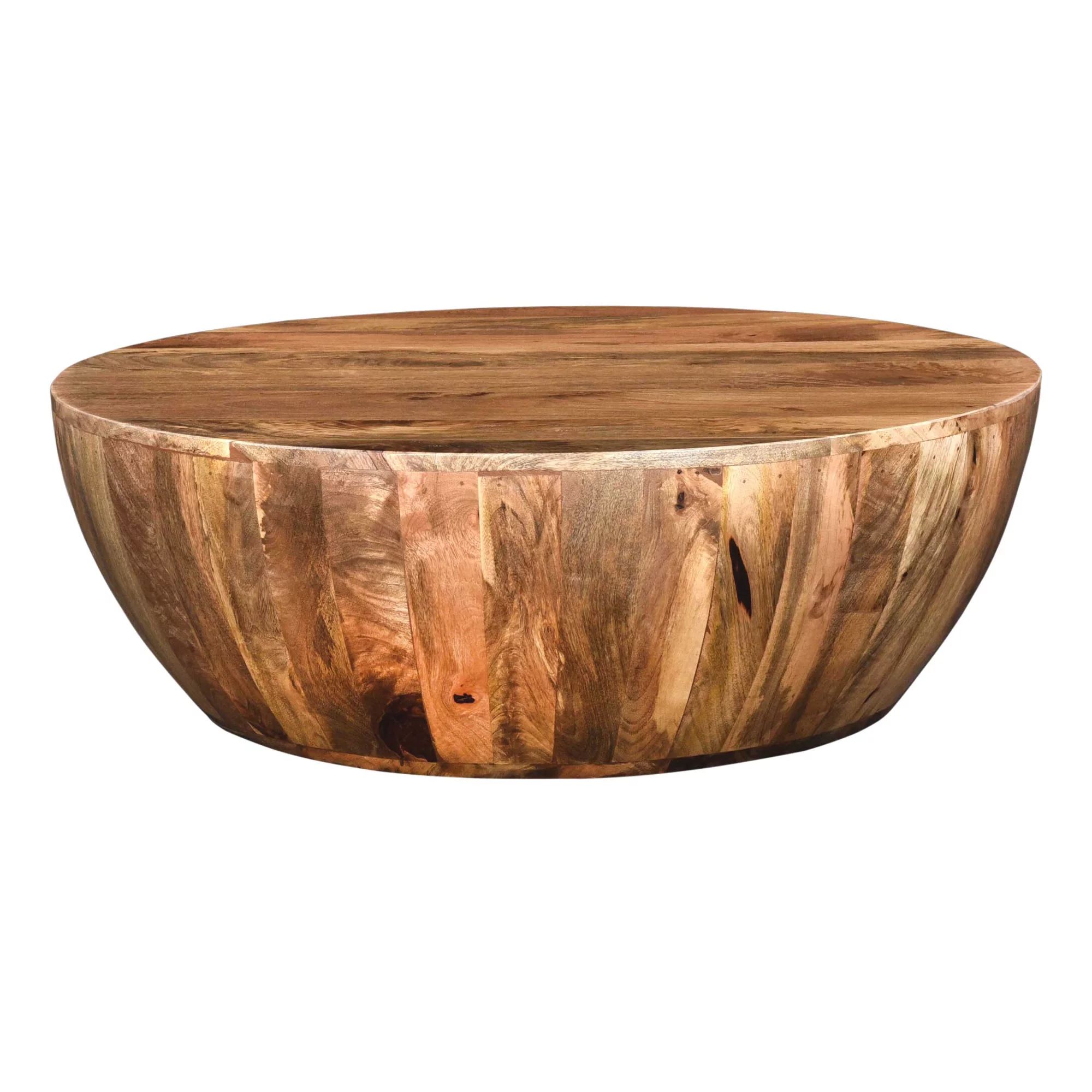 Mango Wood Coffee Table In Round Shape, Dark Brown | Walmart (US)
