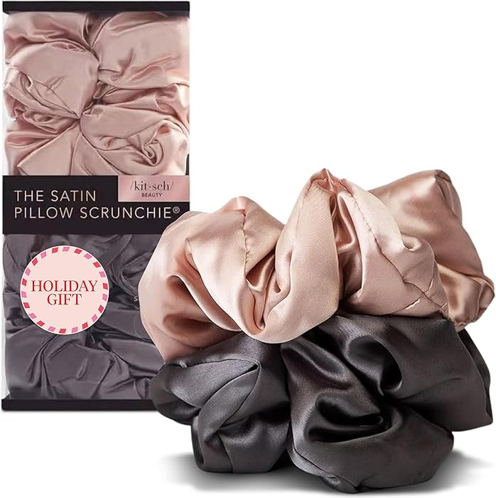 Kitsch Satin Hair Scrunchies for Women, Softer Than Silk Scrunchies for Hair - No Damage Satin Ha... | Amazon (US)