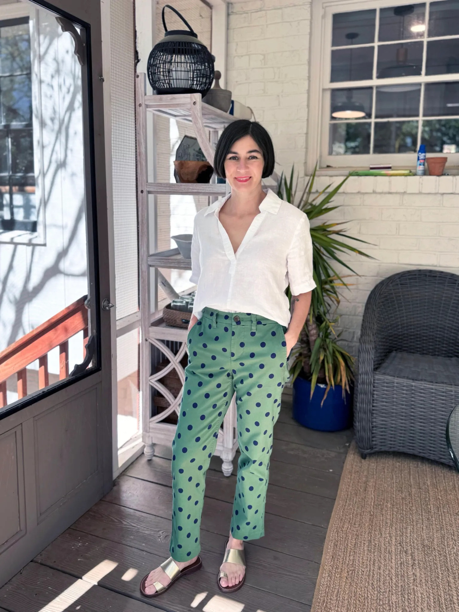 Printed high-rise girlfriend chino … curated on LTK