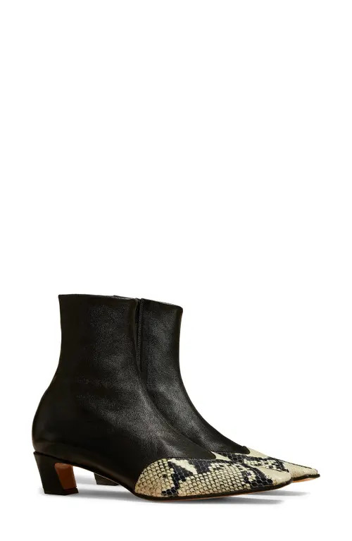 Khaite Nevada Cap Toe Sock Bootie in Black/natural at Nordstrom, Size 41 | Nordstrom