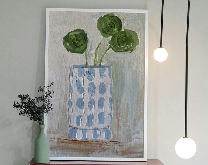Greenery Giclée Print: Calming Floral Still Life, Modern Art - Etsy | Etsy (US)