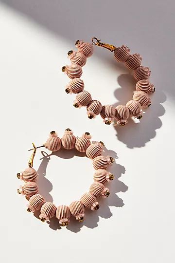 Suzanna Dai Woven Floral Hoop Earrings | Anthropologie (US)