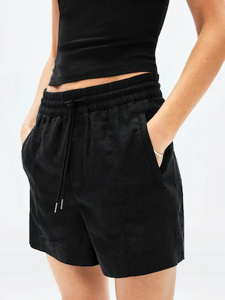 Retreat Linen Mid Rise 4" Short | Athleta