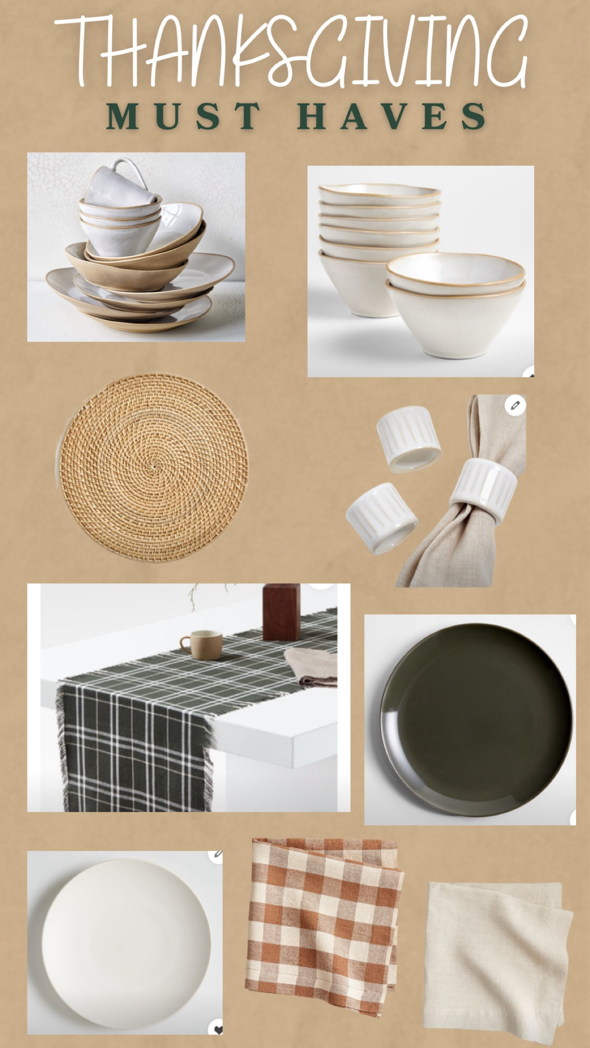 Elevate your Thanksgiving dinner with these must-have table settings! From elegant centerpieces to cozy touches, create a festive atmosphere that your guests will love. 🍂✨ #ThanksgivingTable #TableSettings #HolidayDecor #LTKhome #thanksgivingmusthaves #plates #bowls #tablerunner #placemat #thanksgivingdecor #thanksgivinglook

#LTKHome #LTKSaleAlert #LTKSeasonal