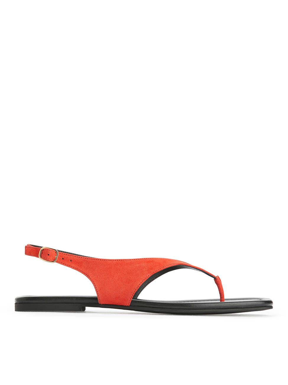 Suede Thong Sandals - Orange - ARKET GB | ARKET (US&UK)