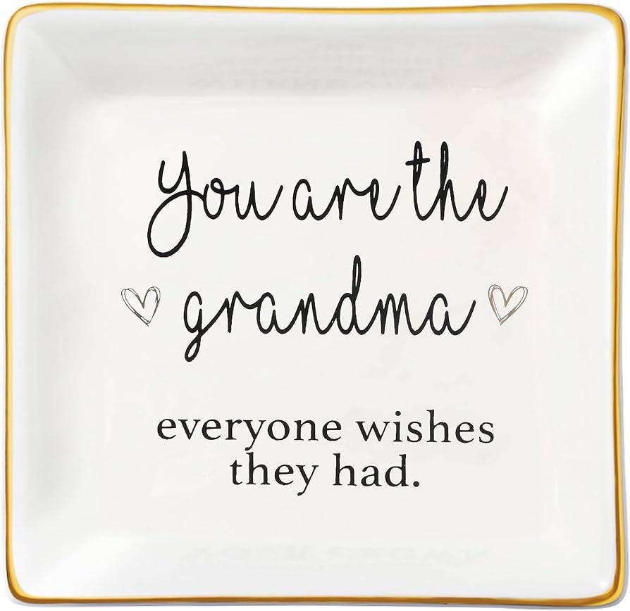 JoycuFF Grandmother Birthday Gifts for Women Ceramic Trinket Dish Tray Jewelry Ring Holders Uniqu... | Amazon (US)