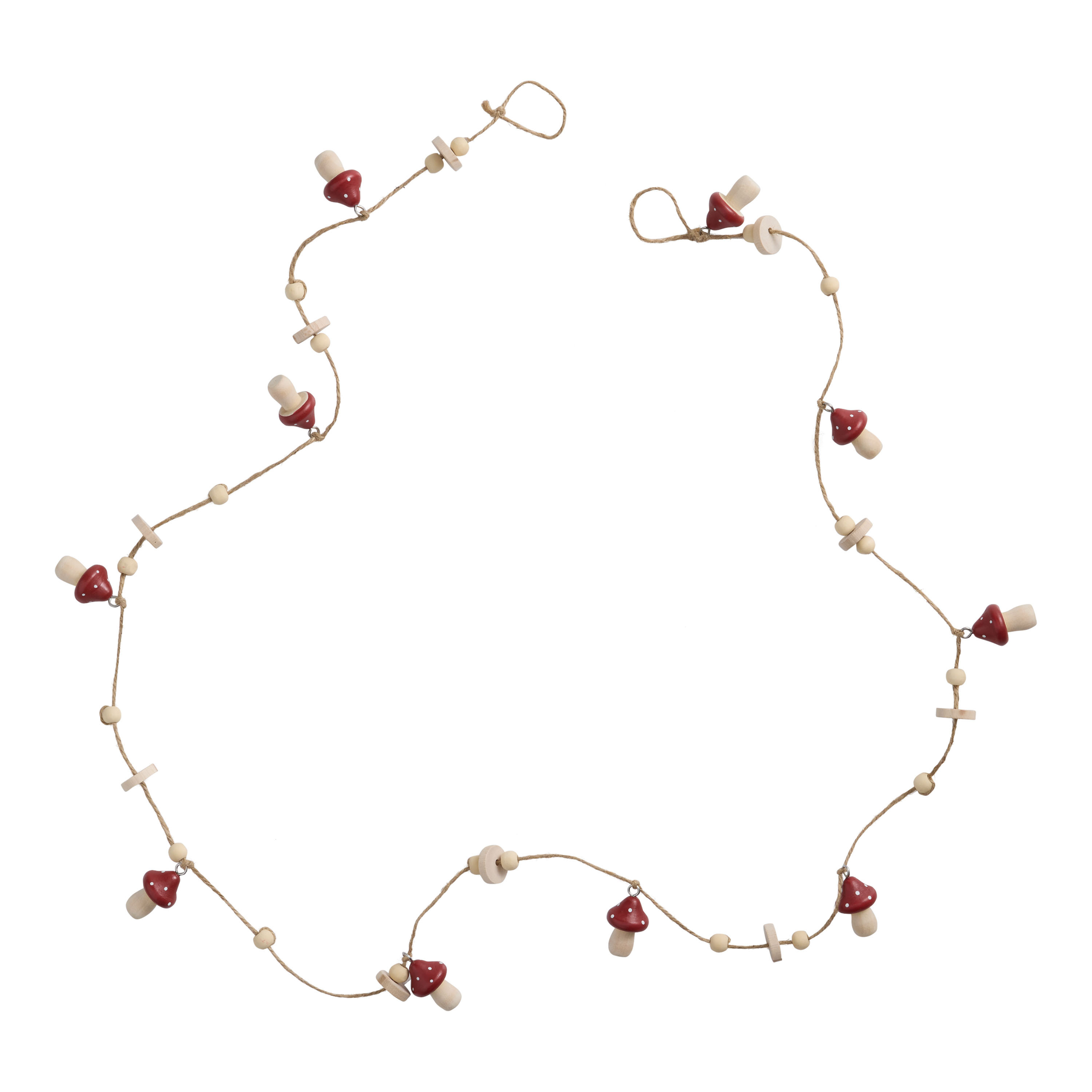 Mini Wood Mushroom Garland | World Market