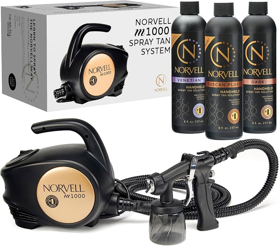 Norvell Sunless Kit - M1000 Mobile HVLP Spray Tan Airbrush Machine + 8 oz Tanning Solutions in 'T... | Amazon (US)